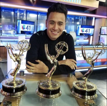 Fernando Garcia receiving his recent recognition NY Emmy as a Television Director, Producer and Graphic Designer